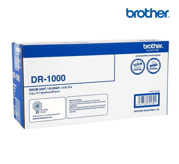 ตลับลูกดรัม Brother DR1000 Drum Original ใช้ของแท้พิมพ์งานไม่ติดขัด ปลอดภัยต่อเครื่อง