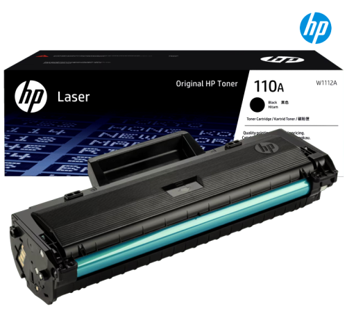 ตลับหมึกแท้ HP 110a Original รุ่น W1112A ของแท้ รับประกันศูนย์ ใช้ของแท้ปลอดภัยต่อเครื่อง